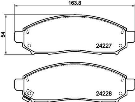 Колодки гальмівні дискові передні Nissan Pathfinder, Navara 2.0, 2.5, 3.0 (05-) nisshinbo np2020