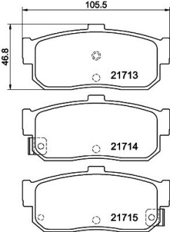 Колодки гальмівні дискові задні Nissan Almera II 1.5, 2.0 (00-) nisshinbo np2022