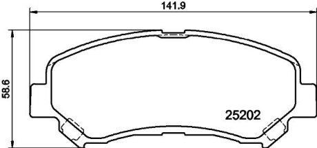 Колодки тормозные дисковые передние Nissan Qashqai, X-Trail 1.6, 2.0, 2.5 (07-) nisshinbo np2048 (фото 1)