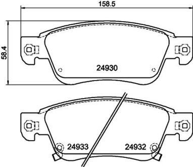 Колодки тормозные дисковые передние Infiniti FX37, FX50 3.7 (08-) nisshinbo np2056