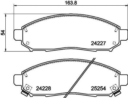 Колодки гальмівні дискові передні Nissan Leaf (ZE0) (10-), NV200 (14-) nisshinbo np2082