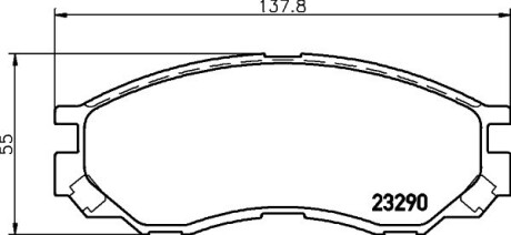 Колодки гальмівні дискові передние Mitsubishi L200, L300, L400 2.0, 2.4, 2.5 (91-05) nisshinbo np3012