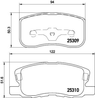 Колодки тормозные дисковые передние Mitsubishi Colt 1.1, 1.3, 1.5 (04-12) nisshinbo np3020