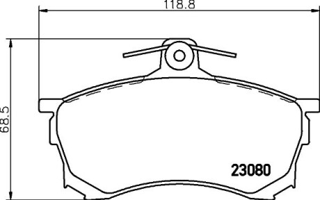 Колодки тормозные дисковые передние Mitsubishi Carisma 1.6, 1.8, 1.9 (00-06) nisshinbo np3027 (фото 1)