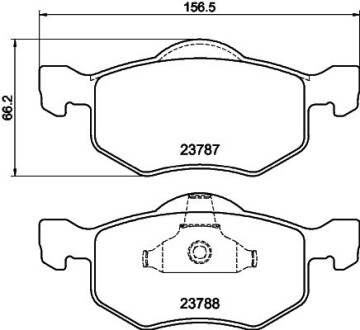 Колодки тормозные дисковые передние Mazda Tribute 2.0, 3.0 (06-08)/Ford KA 1.2, 1.3 (08-) nisshinbo np5028 (фото 1)