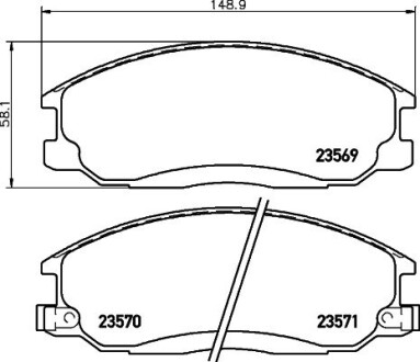 Колодки тормозные дисковые передние Hyundai Santa Fe 01-06)/Ssang Yong Actyon, Kyron, Rexton 2.0, 2.4, 2.7 (05-) nisshinbo np6007