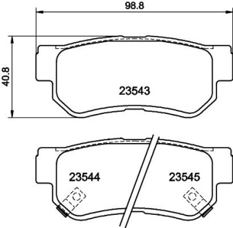 Колодки тормозные дисковые задние Ssang Yong Kyron, Rexton 2.0, 2.7, 3.2 (02-) nisshinbo np6014