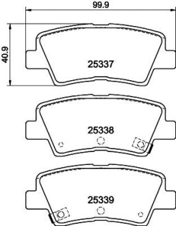 Колодки гальмівні дискові задні Kia Soul/Hyundai Sonata 1.6, 2.0, 2.4, 3.0 (05-) nisshinbo np6020