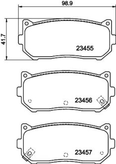 Колодки тормозные дисковые задние Kia Cerato, Carens 1.6, 1.8 2.0 (02-) nisshinbo np6026 (фото 1)