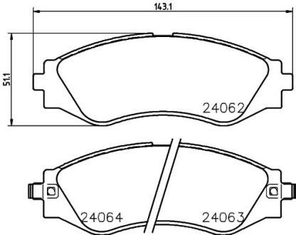 Колодки тормозные дисковые передние Chevrolet Lacetti, Nubira 1.4, 1.6, 2.0 (05-) nisshinbo np6029