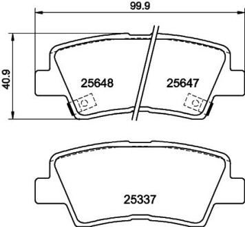 Колодки тормозные дисковые задние Hyundai Accent, i40/Kia Rio/Ssang Yong 1.4, 1.6, 1.7, 2.0 (10-) nisshinbo np6036 (фото 1)