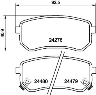 Колодки гальмівні дискові задні Hyundai i10/Kia Picanto 1.0, 1.1, 1.2 (05-) nisshinbo np6037 (фото 1)