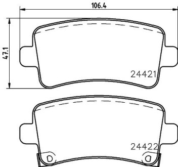 Колодки гальмівні дискові задні Chevrolet Malibu/Opel Insignia 1.8, 2.0, 2.4 (08-) nisshinbo np6038