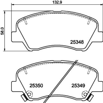 Колодки гальмівні дискові передние Hyundai Accent, i20/Kia rio 1.2, 1.4, 1.6 (11-) nisshinbo np6041