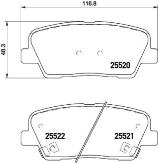 Колодки гальмівні дискові задні Hyundai Santa Fe/Kia Sorento 2.0, 2.2, 2.4 (09-) nisshinbo np6042