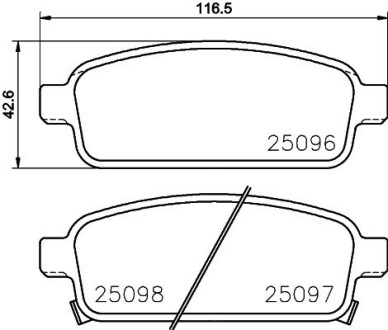 Колодки гальмівні дискові задние Chevrolet Aveo T300, Cruze 1.4, 1.6, 1.8 (09-) nisshinbo np6055