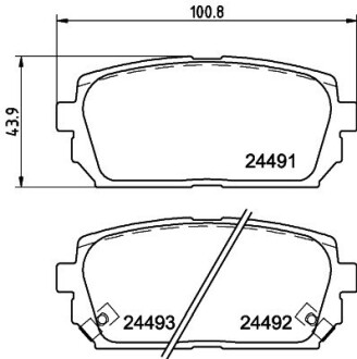 Колодки тормозные дисковые задние Kia Carens 1.6, 2.0 (06-) nisshinbo np6064