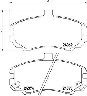 Колодки гальмівні дискові передние Hyundai Elantra 1.6, 1.8, 2.0 (00-06) nisshinbo np6079 (фото 1)