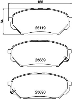 Колодки гальмівні дискові передние Hyundai ix55 3.0, 3.8 (08-) nisshinbo np6086