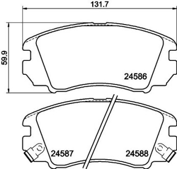 Колодки гальмівні дискові передние Hyundai Sonata, Tucson/Kia Sportage 2.8 (04-) nisshinbo np6090