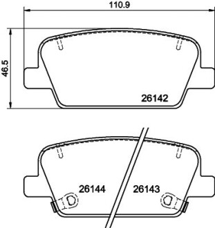 Колодки тормозные дисковые задние Hyundai Palisade (18-), Santa Fe (18-) nisshinbo np6160 (фото 1)