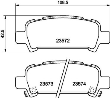 Колодки тормозные дисковые задние Subaru Legacy, Outback 2.0, 3.0 (03-) nisshinbo np7003