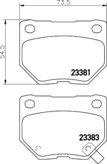 Колодки гальмівні дискові задні Subaru Impreza 2.0, 2.5 (00-07) nisshinbo np7011