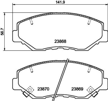 Колодки тормозные дисковые передние Honda CR-V II 2.0, 2.2 (99-06) nisshinbo np8004