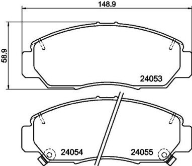 Колодки тормозные дисковые передние Honda Accord VII 3.0, 3.5 (07-12), FR-V 1.8, 2.0 (04-) nisshinbo np8007