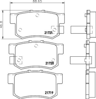 Колодки тормозные дисковые задние Honda Civic VII 1.4, 2.0 (00-05) nisshinbo np8008 (фото 1)