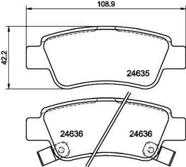 Колодки гальмівні дискові задні Honda CR-V III 2.0, 2.2, 2.4 (06-) nisshinbo np8014