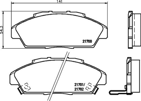 Колодки гальмівні дискові передние Honda Accord IV 1.8, 2.2 (90-93) nisshinbo np8024