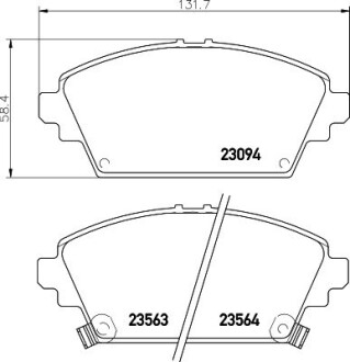 Колодки тормозные дисковые передние Honda Accord VI 1.8, 2.0, 2.3 (98-02) nisshinbo np8028