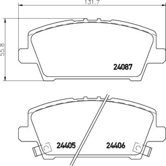 Колодки тормозные дисковые передние Honda Civic 1.4, 1.6, 1.8, 2.0 (05-) nisshinbo np8042