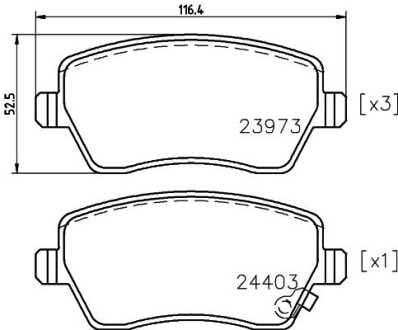 Колодки гальмівні дискові передние Nissan Micra, Note 1.2, 1.5 (06-)/Suzuki Splash, Swift 1.2, 1.3, 1.5 (05-) nisshinbo np9004