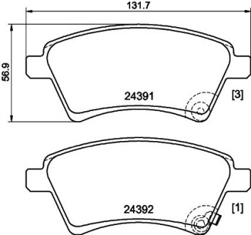 Колодки гальмівні дискові передние Suzuki SX4 1.5, 1.6, 1.9, 2.0 (06-) nisshinbo np9017