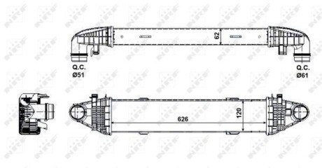 Радіатор інтеркулера MB C-class (W204)/E-class (W212) 1.8/2.2CDI 09- nrf 30506