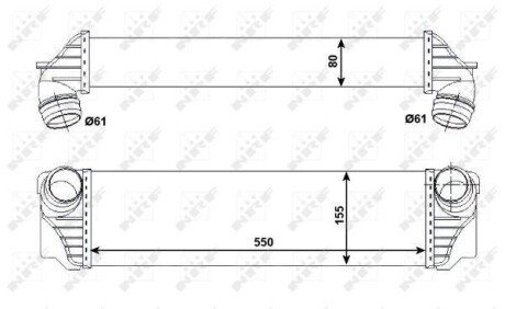 Радіатор інтеркулера BMW 5 (F10)/7 (F01/F02/F03/F04) 2.0/3.0D 08- nrf 30523