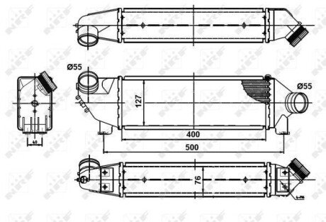 Радіатор інтеркулера Ford Transit 2.0DI 00-06 nrf 30886