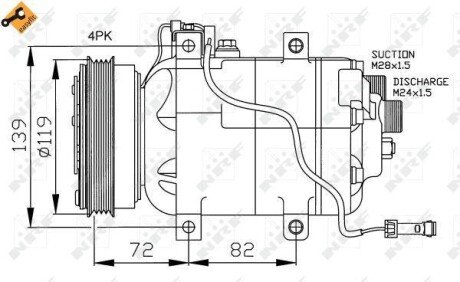 Компресор кондиціонера Audi A4/A6/VW Passat B5 1.6/1.8/1.9D 94-05 nrf 32030