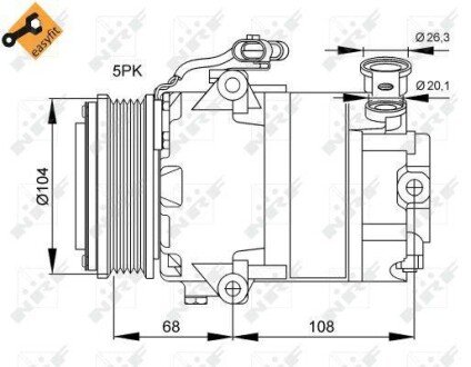 Компресор кондиціонера Opel Astra G1.6/1.8 16V 98-05 nrf 32082