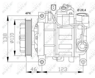 Компресор кондиціонера Audi A6 2.5TDI 00-05/A4 01-05 nrf 32105