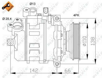 Компресор кондиціонера Audi A4/A6 1.9TDI 00-05 nrf 32106