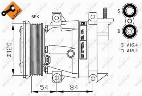 Компресор кондиціонера Chevrolet Aveo/Lacetti 1.2-1.5 03- nrf 32220