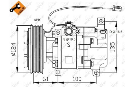 Компресор кондиціонера MAZDA 3 1.6 04- nrf 32233