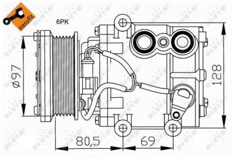 Компресор кондиціонера Ford Fieta IV-V/Fusion 1.2-1.8 00-12 nrf 32401