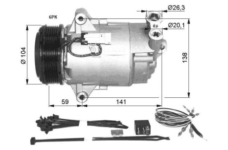 Компресор кондиціонера OPEL Zafira 1.9D 05- nrf 32427