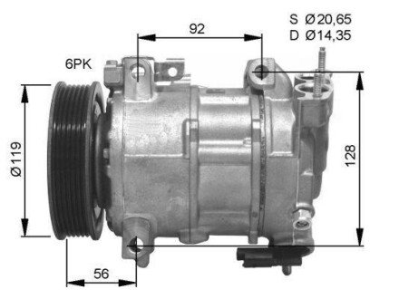 Компресор кондиціонера Citroen Berlingo/Peugeot Partner 1.6 07- nrf 32593