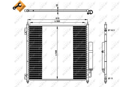 Радіатор кондиціонера (з осушувачем) Land Rover Defender/Discovery/Range 3.0-5.0 12- nrf 350336