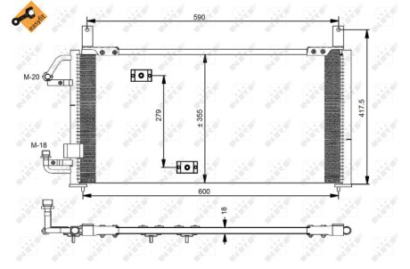 Радіатор кондиціонеру DAEWOO Espero 93- nrf 35197